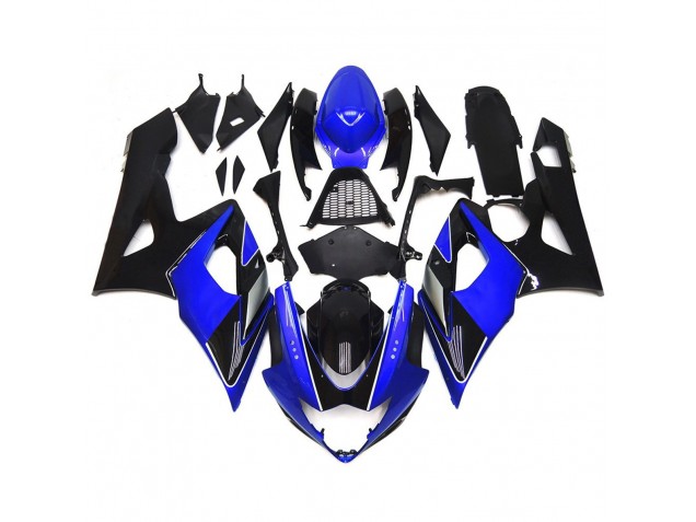 Black and Blue Gloss with silver Suzuki GSXR 1000 Fairings 2005-2006 Black and Blue Gloss with silver Suzuki GSXR 1000 Fairings 2005-2006