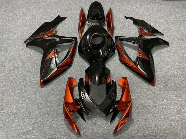 Black and Burnt Orange Suzuki GSXR 600-750 Fairings 2006-2007 Black and Burnt Orange Suzuki GSXR 600-750 Fairings 2006-2007