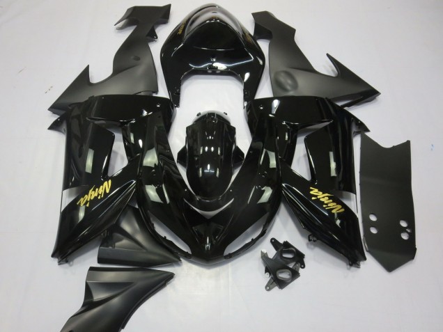 Black and Gold Kawasaki ZX10R Fairings 2006-2007
