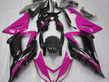 Black and Pink Kawasaki ZX6R Fairings 2013-2018
