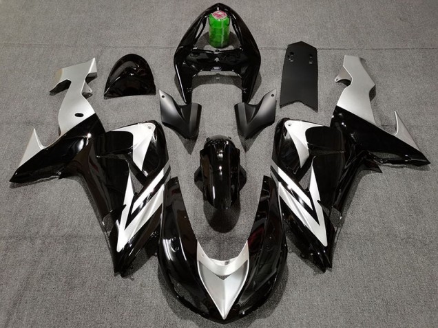 Black and Silver Kawasaki ZX10R Fairings 2006-2007 Black and Silver Kawasaki ZX10R Fairings 2006-2007