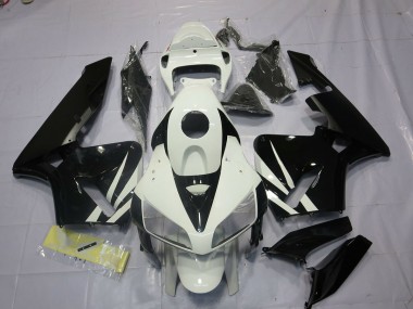 Black and White Honda CBR600RR Fairings 2005-2006