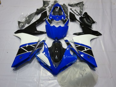 Black Black and White Yamaha R1 Fairings 2007-2008