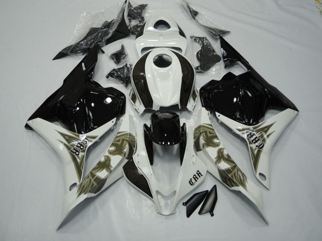 Black gold and white Honda CBR600RR Fairings 2009-2012 Black gold and white Honda CBR600RR Fairings 2009-2012