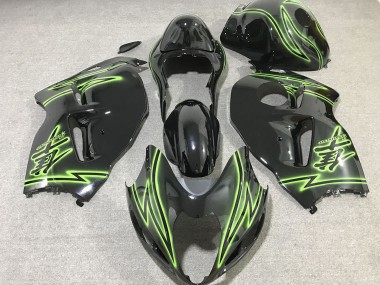 Black & Green Lightning Suzuki GSXR 1300 Fairings 1997-2007