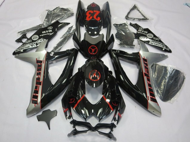 Black Grey Jordan Suzuki GSXR 600-750 Fairings 2008-2010 Black Grey Jordan Suzuki GSXR 600-750 Fairings 2008-2010