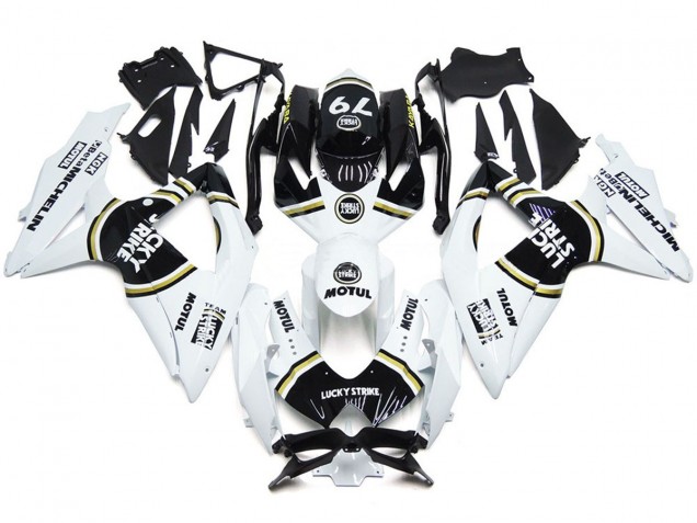 Black Lucky Strike 79 Suzuki GSXR 600-750 Fairings 2008-2010 Black Lucky Strike 79 Suzuki GSXR 600-750 Fairings 2008-2010