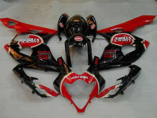Black Lucky Strike Suzuki GSXR 1000 Fairings 2005-2006