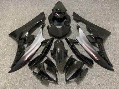 Black Matte Red Pin Yamaha R6 Fairings 2006-2007
