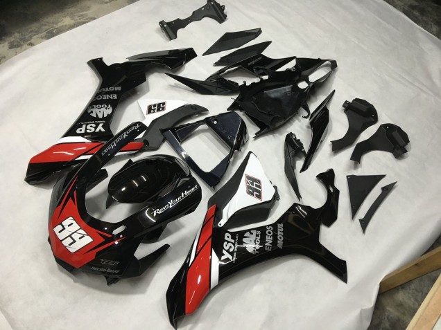Black Red and White 99 Yamaha R1 Fairings 2015-2019 Black Red and White 99 Yamaha R1 Fairings 2015-2019