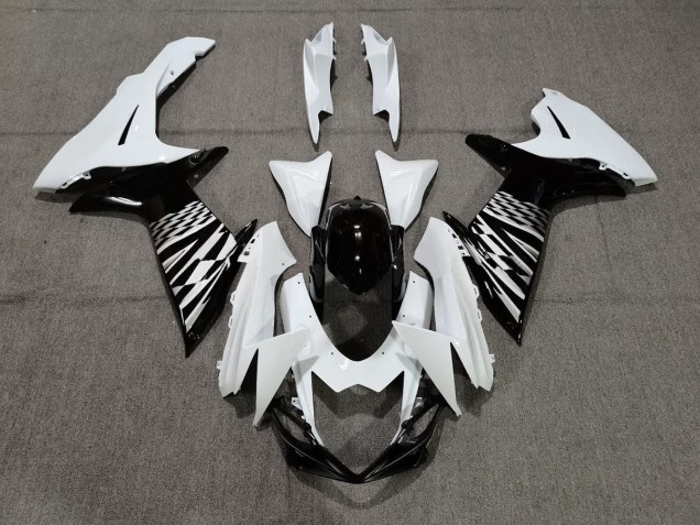 Black White and Silver Suzuki GSXR 600-750 Fairings 2011-2020