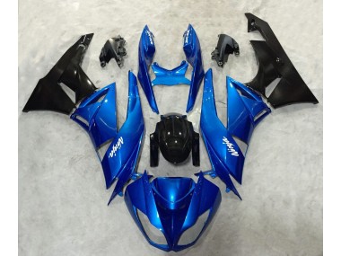 Blue and Black Ninja Kawasaki ZX6R Fairings 2009-2012