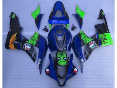 Blue and Green Shark Honda CBR600RR Fairings 2007-2008