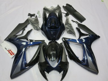 Blue and Grey Suzuki GSXR 600-750 Fairings 2006-2007