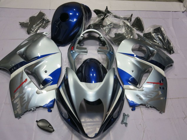 Blue and Silver Suzuki GSXR 1300 Fairings 1997-2007 Blue and Silver Suzuki GSXR 1300 Fairings 1997-2007