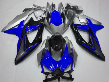 Blue and Silver Suzuki GSXR 600-750 Fairings 2008-2010