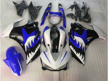 Blue and White Shark Yamaha R3 Fairings 2015-2018