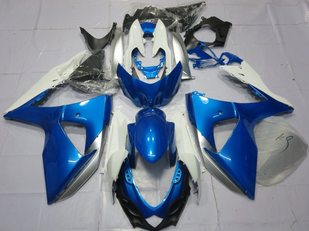 Blue and White Suzuki GSXR 1000 Fairings 2009-2016 Blue and White Suzuki GSXR 1000 Fairings 2009-2016