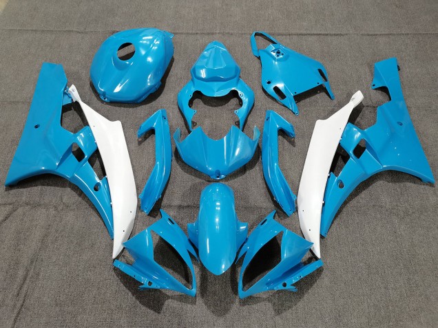 Blue and White with Pearl Yamaha R6 Fairings 2006-2007 Blue and White with Pearl Yamaha R6 Fairings 2006-2007