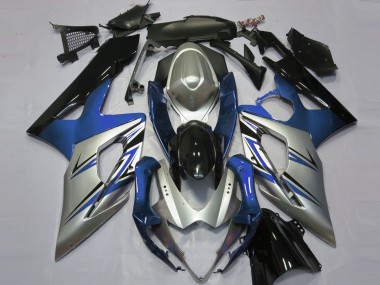 Blue Silver and Black Suzuki GSXR 1000 Fairings 2005-2006