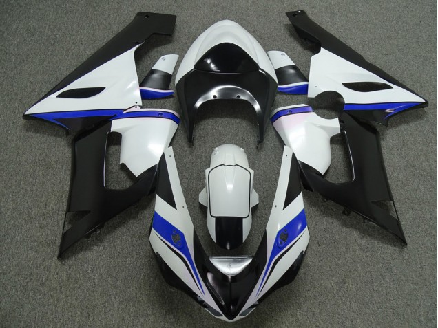 Blue white and Black Kawasaki ZX6R Fairings 2005-2006 Blue white and Black Kawasaki ZX6R Fairings 2005-2006