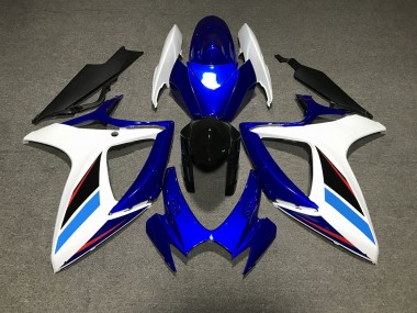 Blue White and Black Suzuki GSXR 600-750 Fairings 2006-2007