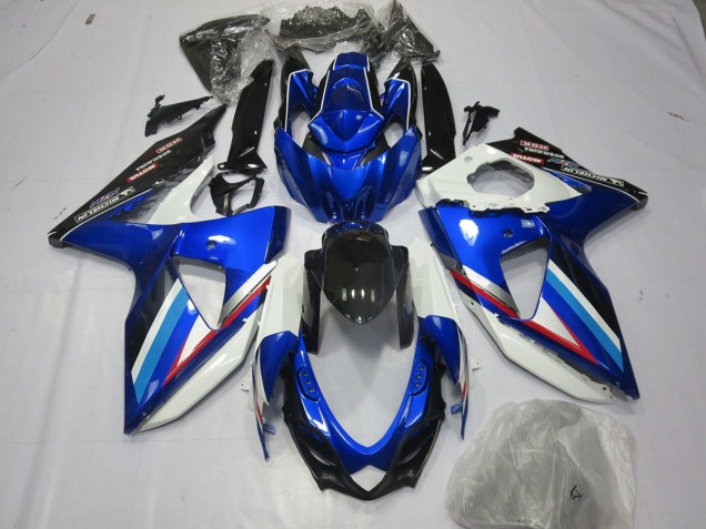 Blue White and Red Suzuki GSXR 600-750 Fairings 2008-2010 Blue White and Red Suzuki GSXR 600-750 Fairings 2008-2010