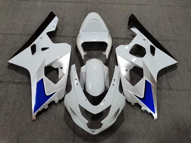 Blue White and Silver Style Suzuki GSXR 600-750 Fairings 2004-2005