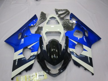 Blue White GSXR Suzuki GSXR 600-750 Fairings 2004-2005