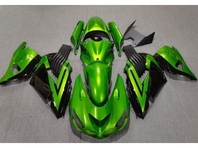 Bright Green & Black Kawasaki ZX14R Fairings 2006-2011 Bright Green & Black Kawasaki ZX14R Fairings 2006-2011