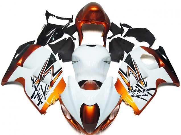 Bronze and White Style Suzuki GSXR 1300 Fairings 1997-2007 Bronze and White Style Suzuki GSXR 1300 Fairings 1997-2007