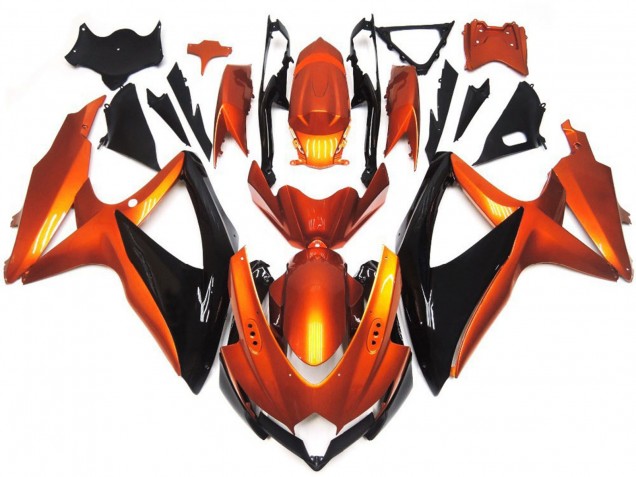 Bronze Orange and Black Suzuki GSXR 600-750 Fairings 2008-2010 Bronze Orange and Black Suzuki GSXR 600-750 Fairings 2008-2010