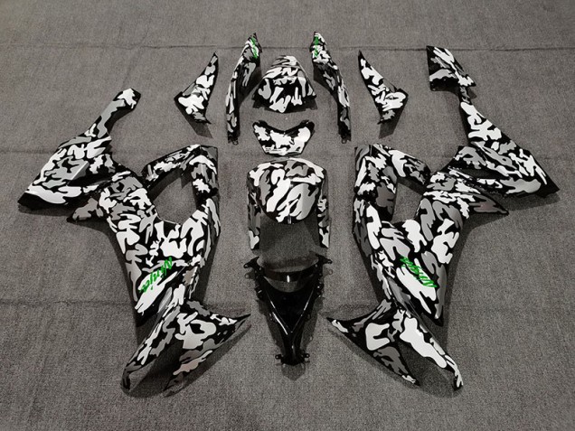 Camo and Green Logo Kawasaki ZX10R Fairings 2008-2010 Camo and Green Logo Kawasaki ZX10R Fairings 2008-2010