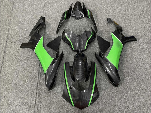 Carbon Fiber & Green Yamaha R1 Fairings 2015-2019 Carbon Fiber & Green Yamaha R1 Fairings 2015-2019