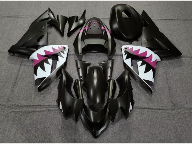 copy of Matte Black and Pink Shark Kawasaki ZX10R Fairings 2004-2005 copy of Matte Black and Pink Shark Kawasaki ZX10R Fairings 2004-2005
