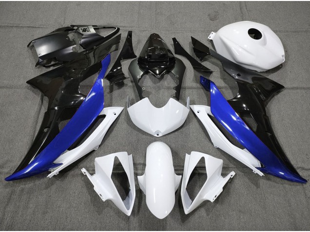 Custom Blue Black and White Yamaha R6 Fairings 2008-2016 Custom Blue Black and White Yamaha R6 Fairings 2008-2016
