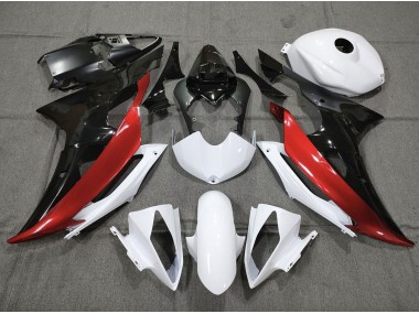 Custom Red Black and White Yamaha R6 Fairings 2008-2016