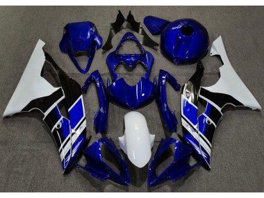 Dark Blue and White Custom Yamaha R6 Fairings 2008-2016
