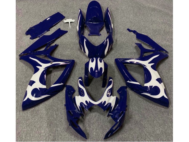 Dark Blue & White Design Suzuki GSXR 600-750 Fairings 2006-2007 Dark Blue & White Design Suzuki GSXR 600-750 Fairings 2006-2007