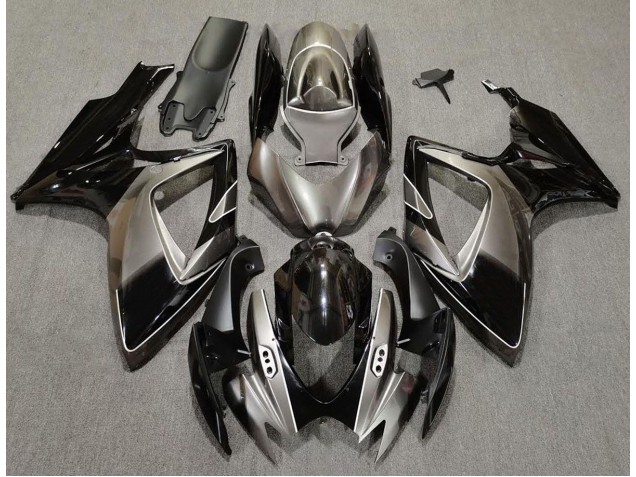 Dark Silver and Black Suzuki GSXR 600-750 Fairings 2006-2007 Dark Silver and Black Suzuki GSXR 600-750 Fairings 2006-2007
