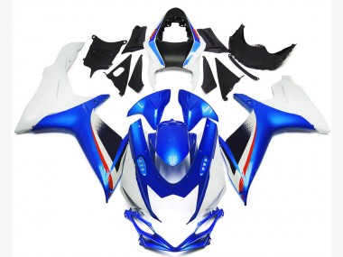 Deep Blue and Gloss White Style Suzuki GSXR 600-750 Fairings 2011-2020