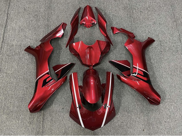Deep Red & Black and White accents Yamaha R1 Fairings 2015-2019 Deep Red & Black and White accents Yamaha R1 Fairings 2015-2019