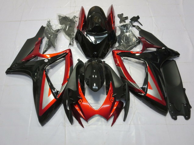Deep Red Black Suzuki GSXR 600-750 Fairings 2006-2007 Deep Red Black Suzuki GSXR 600-750 Fairings 2006-2007