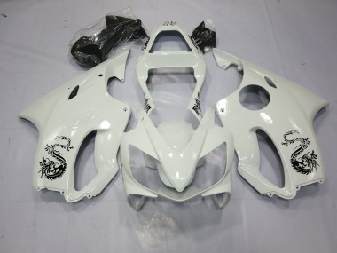 Dragon White Honda CBR600 F4i Fairings 2001-2003