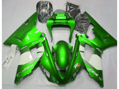 Electric Green & White Yamaha R1 Fairings 2000-2001