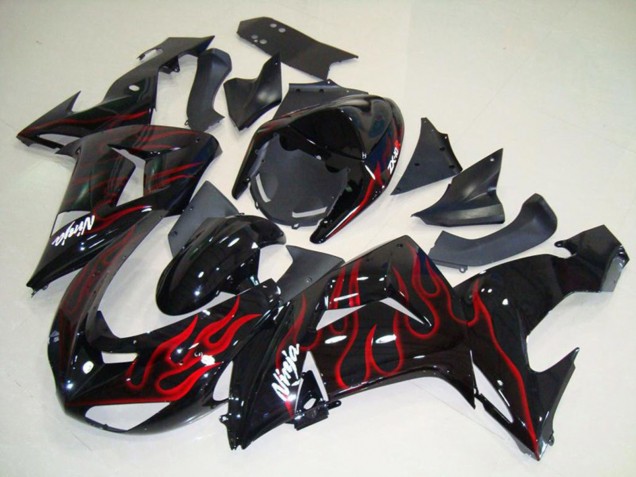 Flame Red Kawasaki ZX10R Fairings 2006-2007 Flame Red Kawasaki ZX10R Fairings 2006-2007