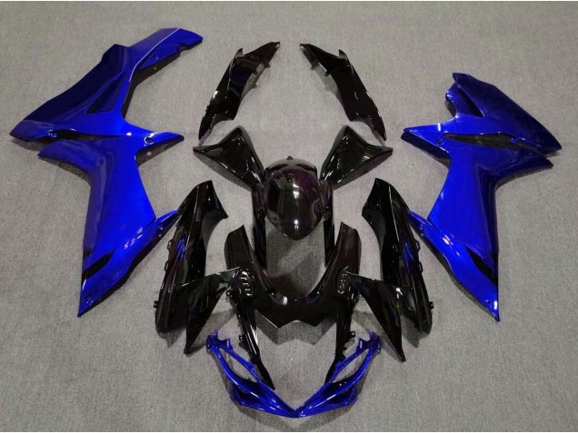 Gloss Black and Aqua Blue Suzuki GSXR 600-750 Fairings 2011-2020