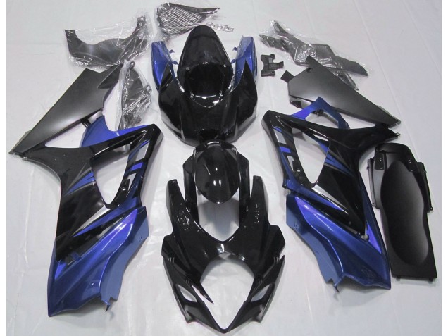 Gloss Black and Blue Suzuki GSXR 1000 Fairings 2007-2008 Gloss Black and Blue Suzuki GSXR 1000 Fairings 2007-2008