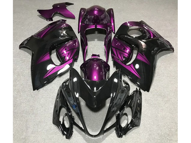 Gloss Black and Deep Purple Suzuki GSXR 1300 Fairings 2008-2019