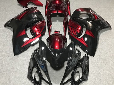 Gloss Black and Deep Red Suzuki GSXR 1300 Fairings 2008-2019
